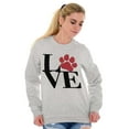 thumbnail image 3 of Cute Dog Cat Pet Lover Owner Paw Women Crewneck Sweatshirt Brisco Brands X, 3 of 6