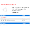thumbnail image 2 of Turbo Exhaust Gasket - Compatible with 1998 - 2005 Volkswagen Passat 1999 2000 2001 2002 2003 2004, 2 of 2
