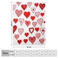 thumbnail image 4 of JEUXUS Love Valentine Throw Blanket: Boho Hearts with Modern Contemporary and Traditional Designed Red and White Hearts, Velour, Accent for Couch Sofa Chair Bed or Dorm (Boho Hearts), 4 of 6