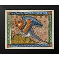 thumbnail image 2 of Franco-Flemish 13th Century 14x12 Black Modern Framed Museum Art Print Titled - A Dragon (detail), 2 of 5
