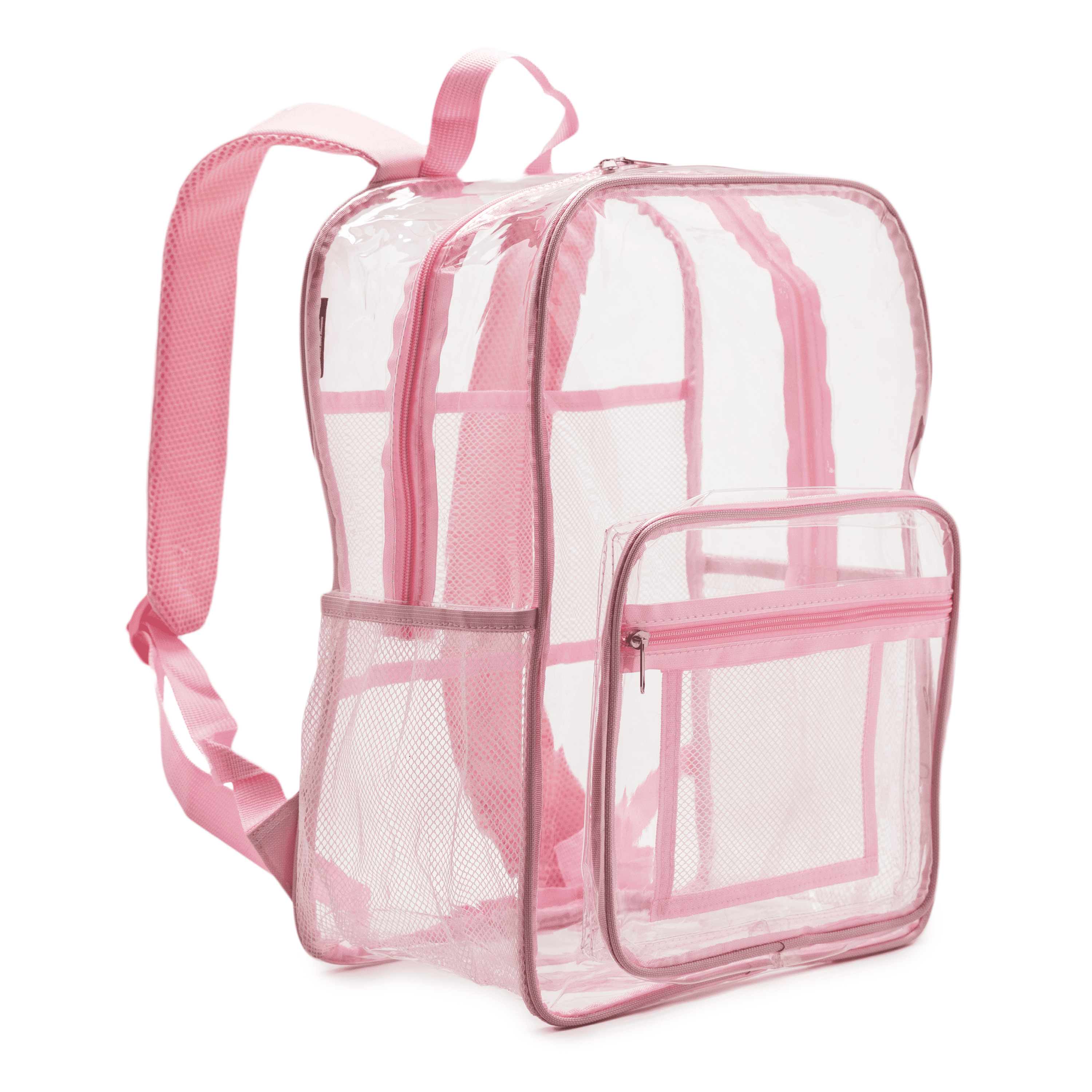 JPACK Clear Backpack – Heavy Duty Transparent Bookbag for Adults and Teens | School, Work, Travel, Stadiums (Pink)