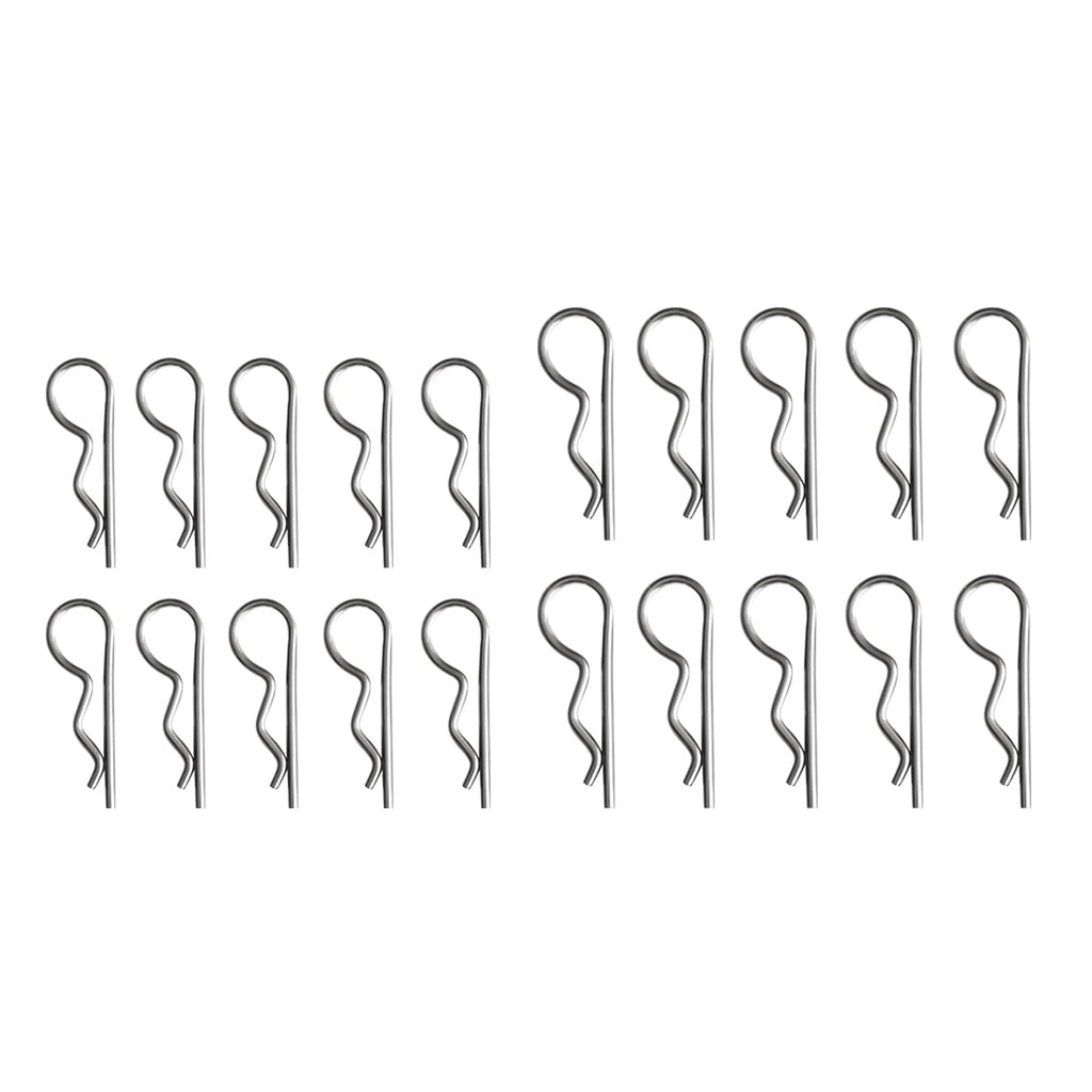 20 Pieces Stainless Steel R Clip Clevis Pin Shaft 1.8mm 2mm Heavy Duty Retaining