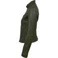thumbnail image 2 of Brand New Genuine Soft Olive Green Lambskin Leather Jacket For Women's Designer Wear W373, 2 of 4