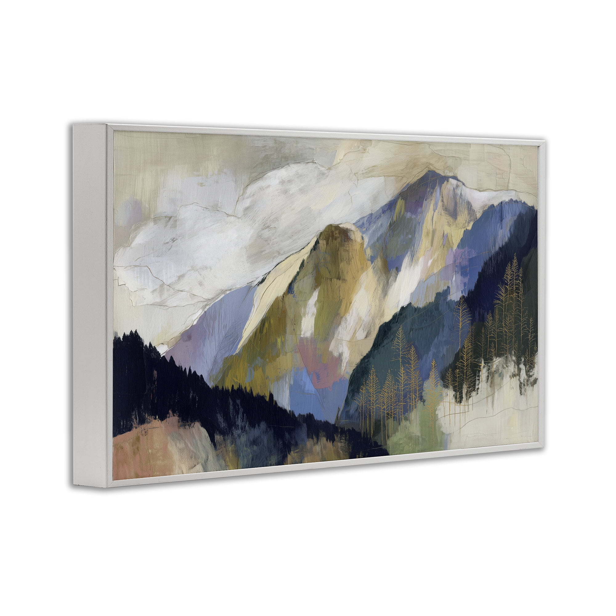 Stupell Industries Mountain Forest Landscape White Framed Giclee Art, design by Chromatic Storm Studio