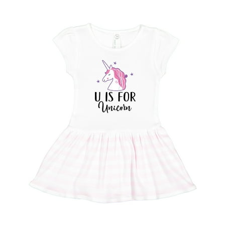 

Inktastic Unicorn Letter U Alphabet Gift Toddler Girl Dress