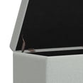 thumbnail image 6 of Avalon 48 inch Wide Transitional Storage Ottoman Bench in Light Stone Grey Linen Look Fabric, 6 of 10