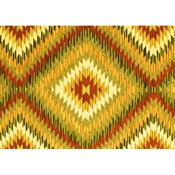 Ahgly Company Indoor Rectangle Southwestern Yellow Country Area Rugs, 2' x 5'