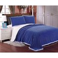 thumbnail image 2 of Elegant Comfort Luxury Micro-Sherpa Ultra Plush Warm Heavy-Weight Wave Pattern Blanket, King/Cal King, Navy Blue, 2 of 3