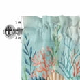 thumbnail image 2 of Summer Beach Window Valance for Kitchen, Green Ocean Colorful Coral Shell Seaweed Starfish Rod Pocket Short Curtain for Small Windows, Light Filtering Decorative Valance, 60 x 18 Inch, 2 of 9