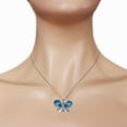 thumbnail image 3 of Galaxy Gold 14K Solid White Gold 14" Butterfly Necklace with 9.1 CT Natural Diamonds and Blue Topaz, 14"-24" Sizes, December Birthstone, Symbol of Calm, 3 of 3