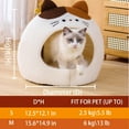thumbnail image 7 of Lamb Plush Cat Shape Pet Nest, Cat Warm House, Cat Cave, 7 of 7