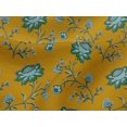 thumbnail image 4 of oneOone Viscose Jersey Dark Yellow Fabric Leaves & Flower Floral Sewing Material Print Fabric By The Yard 60 Inch Wide, 4 of 5