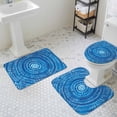 thumbnail image 3 of Blue Tie Dye Art Bathroom Rugs Set Abstract Watercolor Dyeing Non Slip Absorbent Soft Bath Mats 3 Piece Set with Bathroom Rug, U-Shaped Floor Mat, Toilet Seat Cover Small Size, 3 of 9