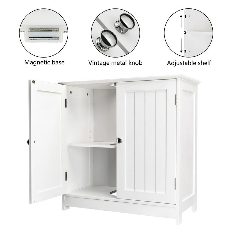 Iwell Under Sink Cabinet with 2 Doors and Shelf, Pedestal Sink Storage  Cabinet, Space Saver Organizer for Bathroom, Black