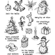 Tim Holtz Cling Stamps 7"X8.5"-Tattered Christmas
