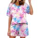 thumbnail image 3 of TaTaai Women Casual Printed Loungewear Set Short Sleeve Crew Neck Top & Pants Loose Fit Breathable Soft Fabric Machine Washable No Fading Home Daily Rest Wear Gift, 3 of 7