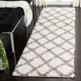 thumbnail image 4 of SAFAVIEH Dallas Jerrie Geometric Shag Area Rug, Black/Ivory, 3' x 5', 4 of 6