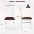 thumbnail image 3 of Gymax Wood Dining Chairs Set of 4 w/Rubber Wood Frame Padded Seat Slatted Backrest White, 3 of 10