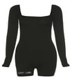 thumbnail image 4 of Combinaisons de Broderie pour Femmes Manches Longues Slim Bodycon Short Romper, 4 of 6