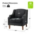 thumbnail image 6 of Wooden Upholstery Armchair Lounge Sofa Club Accent Chair Nailhead Trim Side Chair Living Room Bedroom Charcoal, 6 of 6