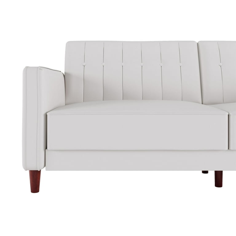 Belle Faux Leather Convertible Futon Sofa Bed White Matttroy