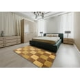 thumbnail image 4 of Ahgly Company Indoor Rectangle Abstract Sedona Brown Checkered Area Rugs, 2' x 5', 4 of 6