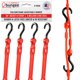 thumbnail image 1 of The Perfect Bungee Correa elástica ajustable de 36 pulgadas con correa elástica de poliuretano resistente, ganchos de nailon resistentes, fabricados en los EE. UU., paquete de 4, color rojo, 1 of 5