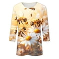 thumbnail image 5 of PEONAVET 3/5790 Length Sleeve Womens Tops, Ladies' Loose Casual Festival Round Neck Three Quarter Sleeve 3/4 Sleeve T-shirt, 5 of 5