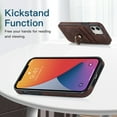 thumbnail image 2 of Feishell Fit for Apple iPhone 11 Case with 360° Rotatable Ring Holder,Shockproof Drop Resistant Premium Plain PU Leather Soft TPU Card Slots Kickstand Back Protective Phone Case,Coffee, 2 of 8