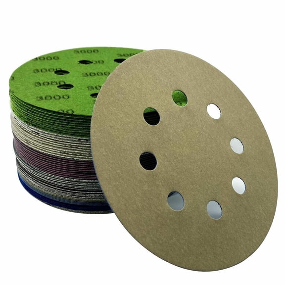 SATC 40Pcs 5 " Wet/Dry Using Sanding Discs 8-Hole Hook and Loop 3000-10000 Grit for Polishing