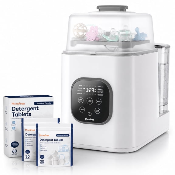 Momfree Bottle Washer Sterilizer and Dryer,Large Capacity Automatic Baby Bottle Washing Machine for Bottles and Pump Parts