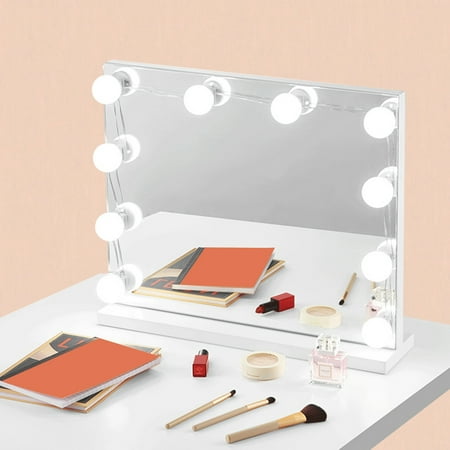 

Farfi 1 Set Self-adhesive Makeup Light Uniform Light ABS 9 Levels Brightness DIY LED Vanity Mirror Fill Lamp for Home