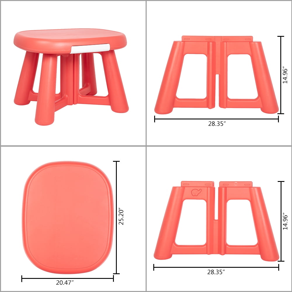 Lowestbest Kids Table and Chairs Sets, Children's Table and Chair, Arts & Activity Table and 2 Chairs Set for Playing Reading Studying in Playroom Kindergarten Game Rooms, Coral Lowestbest Kids Table and Chairs Sets, Children's Table and Chair, Arts & Activity Table and 2 Chairs Set for Playing Reading Studying in Playroom Kindergarten Game Rooms, Coral