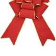 thumbnail image 4 of Northlight Giant 3D 11-Loop Velveteen Commercial Christmas Bow with Trim - 40" - Red and Gold, 4 of 7