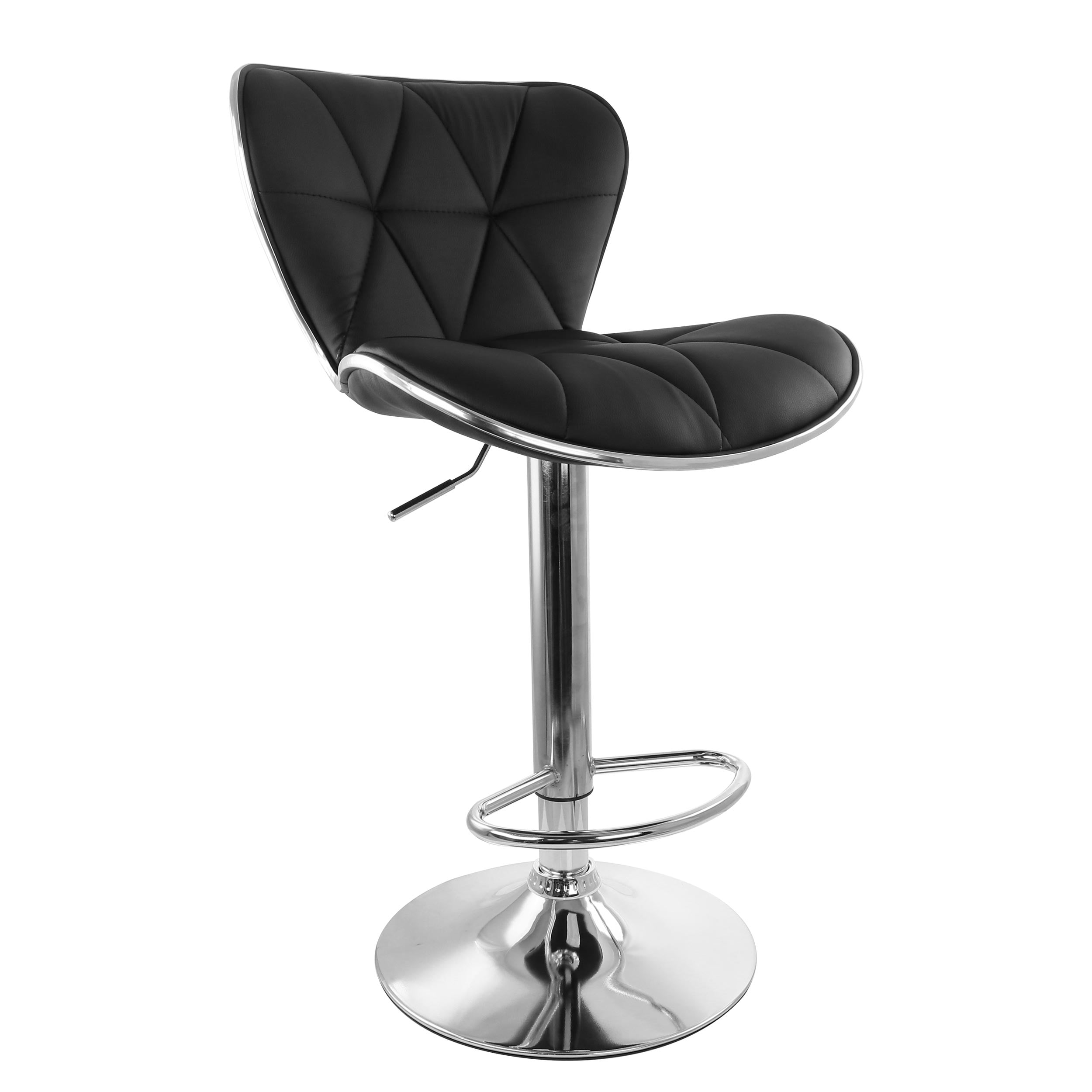 Elama Bar Stool with Adjustable Height & Swivel, Black, Set of 2