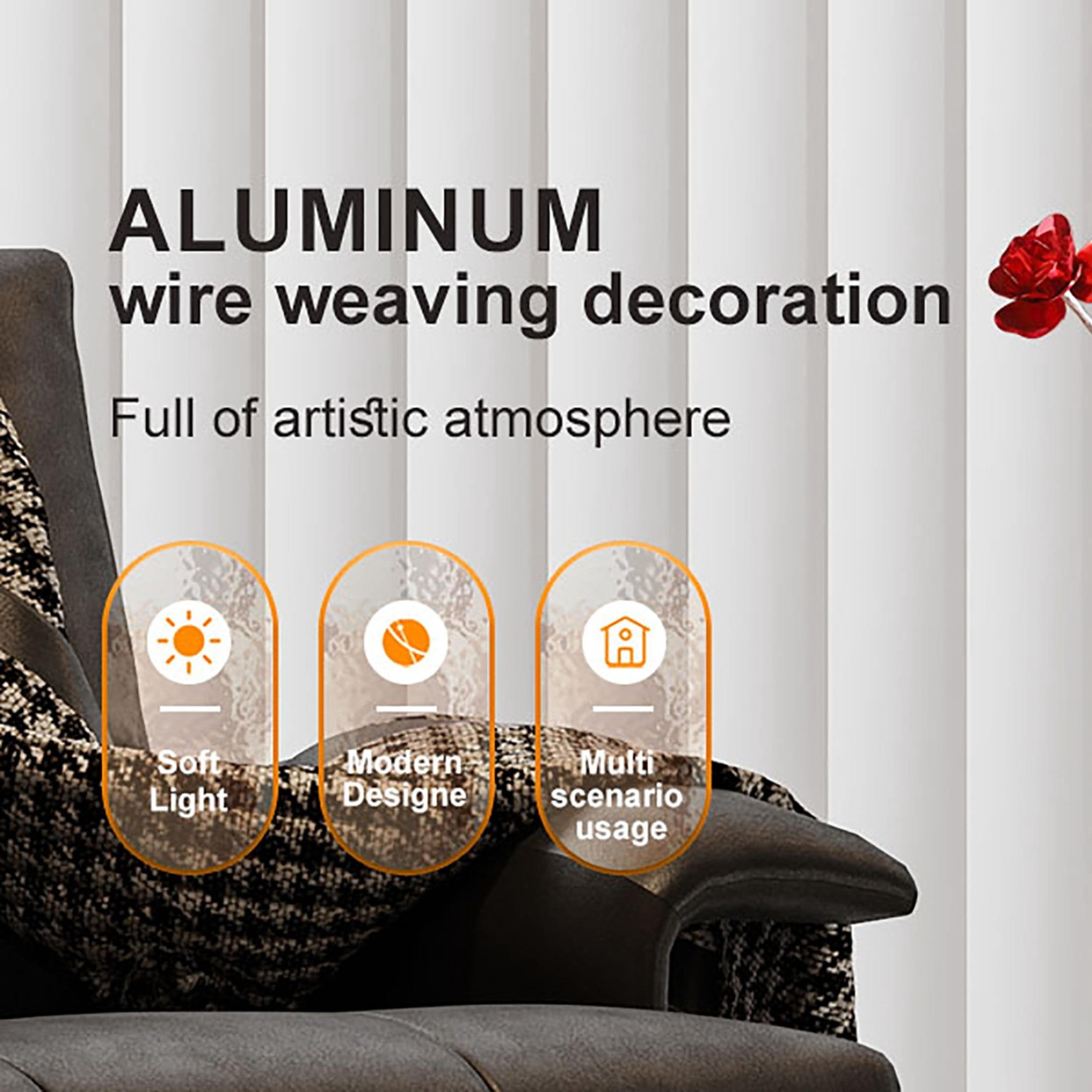 Noble House 20.75" Floral LED Table Lamp, Aluminum & Acrylic Red Roses, G4 Light Bulbs, Chrome Vase, Multicolor
