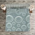 thumbnail image 3 of Ambesonne Geometric Quilted Bedspread Set 3 Pcs, Wavy Short Lines, King Size, Blue Grey Dust, 3 of 3