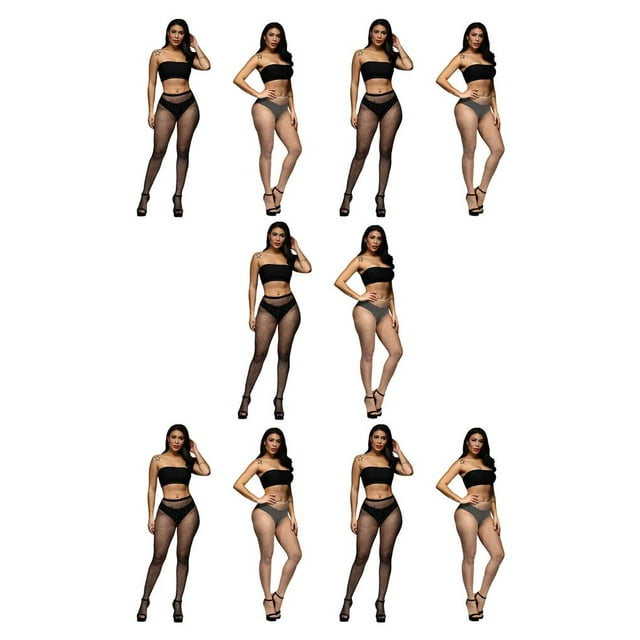 relayinert 2 Pieces Sexy Tights Fishnet Socks Mesh Stocking Attractive Ladies Hosiery Female Accessories Workmanship Foldable Design 5Set