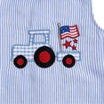 thumbnail image 5 of Povozer Newborn Baby Boy 4th of July Outfit American Flag Romper Waffle Short Sleeve Jumpsuit Summer Patriotic Clothes,Size 6-12 Months,Blue, 5 of 6