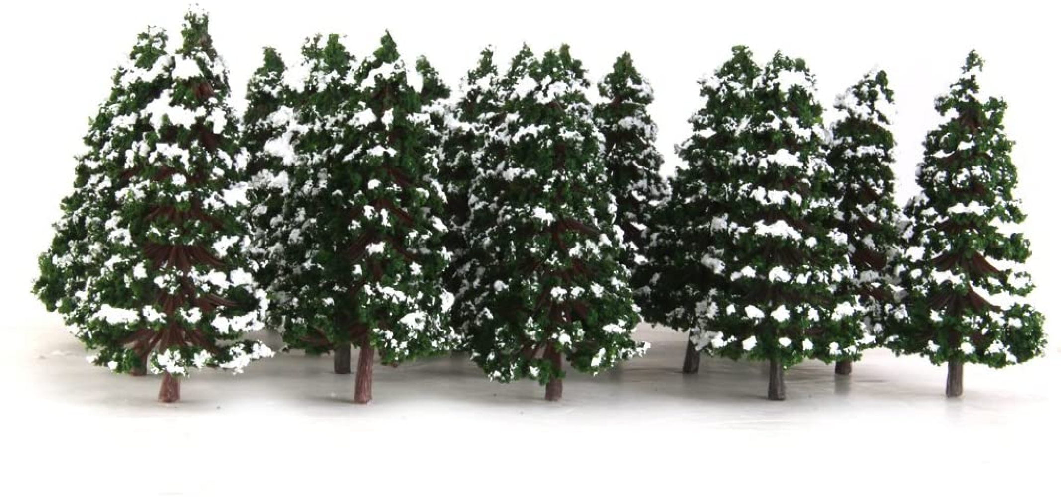 20 Pine Trees Winter White Snow Model Train Railroad Scenery Landscape 8cm