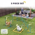 thumbnail image 3 of 5-Piece Dog Agility Training Equipment Set, Adjustable Orange PE Jump Bars & Weave Poles for Indoor/Outdoor Exercise, Portable Obstacle Course Kit with Carry Bag for All Breeds, 3 of 7