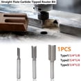 thumbnail image 3 of 1/4Inch Shank Straight Flute Carbide Tipped Milling Cutter Tungsten Router Bit, 3 of 6