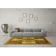 thumbnail image 3 of Ahgly Company Indoor Square Abstract Yellow Modern Area Rugs, 5' Square, 3 of 4