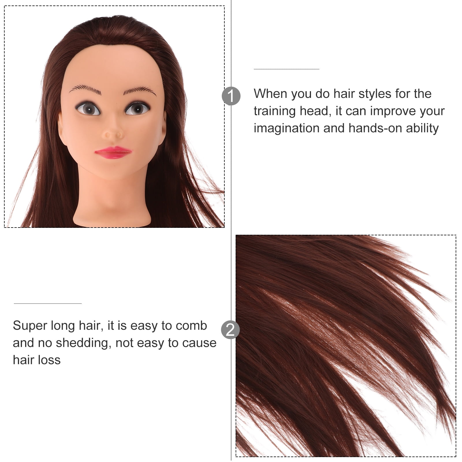 Zehuanyu Brown Hair Mannequin Model for Hair Styling Practice and Training Figurine