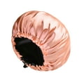 thumbnail image 3 of Women's Satin Sleep Cap, Double Layer Silky Fabric with Adjustable Back Buttons, Hair Protection Bonnet for Nighttime, Preventing Frizz and Breakage Pink, 3 of 4