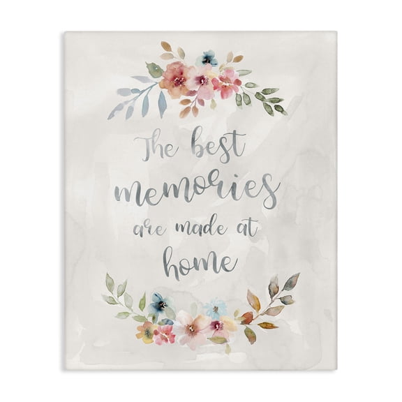 Stupell Industries Best Memories at Home Plants & Flowers Painting Wrapped Canvas Art Print Wall Art, 16 x 20