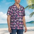 thumbnail image 2 of KLL Men's Hawaiian Shirt Short Sleeve Button Down Beach Shirts-cute Skull rainbow mushroom, 2 of 5