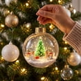 thumbnail image 5 of DefiDgd Lighted Clear Acrylic Christmas Ball Ornament,3D Miniature Snowy Winter Scene Hanging Bauble With Gold Cap for Xmas Tree Holiday Home Decor,Gift, 5 of 7