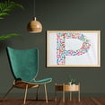 thumbnail image 2 of Letter P Wall Art with Frame, Notes of Music Harmoniously Combined Creating Capital P Alphabet ABC Design Print, Printed Fabric Poster for Bathroom Living Room, 35" x 23", Multicolor, by Ambesonne, 2 of 2