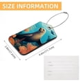 thumbnail image 5 of Sea Lion Square PU Leather 2 Pack Travel Tag - Bag Tag - Suitcase Tag with Privacy Cover and Stainless Steel Ring - Suitable for Travel, Backpack, and Handbag, 5 of 7